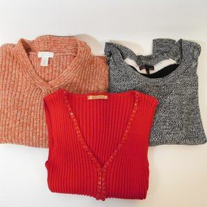 3 Sweaters Christopher & Banks L CL3177 0420
